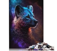 Adults 500 Pieces Jigsaw Puzzle Galaxy Art African Hyena Wooden Creative Art Jigsaw Gifts Puzzles for Adults 500pcs (52x38cm)