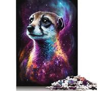 Adults 500 Pieces Jigsaw Puzzle Galaxy Meerkat Wooden Creative Art Jigsaw Gifts Puzzles for Adults 500pcs (52x38cm)
