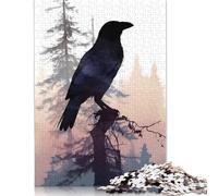 Adults 500 Pieces Jigsaw Raven Forest Wooden Puzzle for Adults And Teenager Educational Puzzle 500pcs (52x38cm)