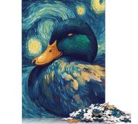 Adults 500 Pieces Jigsaw Raven Stained Glass Wooden Puzzle Adult Jigsaw Puzzle Jigsaw Puzzles for Adults Teenagers 500pcs (52x38cm)