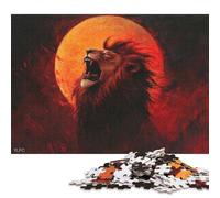 Adults 500 Pieces Jigsaw Roar of The Lion Wood Puzzles Wooden Puzzles Learning Educational Toy 500pcs (52x38cm)