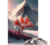 Adults 500 Pieces Jigsaw Snowy Mountain Wood Puzzles Wooden Puzzles Learning Educational Toy 500pcs (52x38cm)