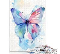 Adults 500 Pieces Puzzle Butterfly Watercolor Puzzles for Teenagers Gifts Jigsaw Puzzles for Adults 500pcs (52x38cm)