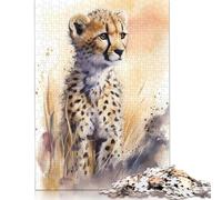 Adults 500 Pieces Puzzle Cute Baby Leopard Painting Puzzles for Teenagers Gifts Jigsaw Puzzles for Adults 500pcs (52x38cm)