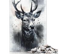 Adults 500 Pieces Puzzle Deer Beauty Watercolor Puzzle Adult Jigsaw Puzzle Family Entertainment Toys 500pcs (52x38cm)