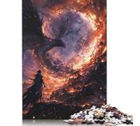 Adults 500 Pieces Puzzle Evil Black Phoenix Wood Puzzles Wooden Puzzles Jigsaw Puzzles for Adults 500pcs (52x38cm)