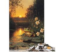 Adults 500 Pieces Puzzle Frog at Sunset Puzzle Adult Jigsaw Puzzle Family Entertainment Toys 500pcs (52x38cm)