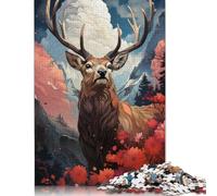 Adults 500 Pieces Puzzle Gifts Antlered Majesty Wood Puzzles For Adults Teenagers Teenager Man Woman Gift 500pcs (52x38cm)