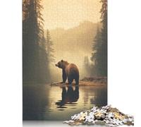 Adults 500 Pieces Puzzle Gifts Bear in Misty Forest Puzzles for Adults Puzzles Brain Teaser Game 500pcs (52x38cm)