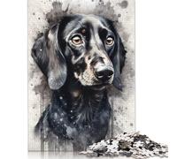 Adults 500 Pieces Puzzle Gifts Dachshund Dog Black Ink Puzzles for Teenagers Gifts Funny Jigsaw Puzzles 500pcs (52x38cm)
