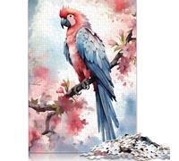 Adults 500 Pieces Puzzle Gifts Macaw Watercolor Puzzles for Adults Puzzles Brain Teaser Game 500pcs (52x38cm)