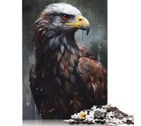 Adults 500 Pieces Puzzle Gifts Oil Paint Eagle Portrait Puzzles for Teenagers Gifts Funny Jigsaw Puzzles 500pcs (52x38cm)