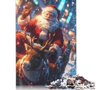 Adults 500 Pieces Puzzle Gifts Santa Claus in Sleigh Christmas Wooden Puzzles for Adults Puzzles 500pcs (52x38cm)