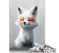 Adults 500 Pieces Puzzle Gifts Smiling Frosty Fox Puzzle for Adults And Teenager Family Entertainment Toys 500pcs (52x38cm)