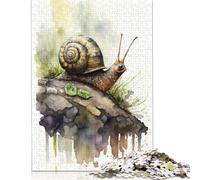 Adults 500 Pieces Puzzle Gifts Snail Art Watercolor Puzzles for Teenagers Gifts Funny Jigsaw Puzzles 500pcs (52x38cm)