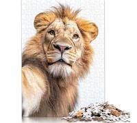 Adults 500 Pieces Puzzle Lion Selfie Puzzle Adult Jigsaw Puzzle Family Entertainment Toys 500pcs (52x38cm)