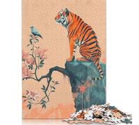 Adults 500 Pieces Puzzle Tiger And Bird on Cliff Puzzle Adult Jigsaw Puzzle Family Entertainment Toys 500pcs (52x38cm)