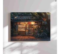 Adults 500 Pieces Wooden Jigsaw Puzzle There is a Newsstand in Front of The Old House. Puzzle Lover's Gift Suitable for Home Decoration Holiday Decoration