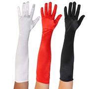 Adults 50cm Satin Gloves Fancy Dress Accessory - Flapper 1920s Ladies Long Red Gloves