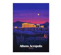 Adults 52x38cm/1000pcs Jigsaw Puzzle Athens Acropolis Night Adult Jigsaw Puzzle Brain Teaser Game Enhance Memory Birthday And Unique Gifts 52x38cm/1000pcs