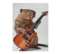 Adults 52x38cm/1000pcs Jigsaw Puzzle Capybara Guitar Adult Jigsaw Relaxing Games Enhance Memory Unique Gifts for Birthday And Christmas 52x38cm/1000pcs