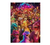 Adults 52x38cm/1000pcs Jigsaw Puzzle Dinosaur Carnival Celebration Teenagers Puzzles Toy Wall Decor Pattern Assembly Parent-child Interaction 52x38cm/1000pcs