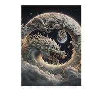 Adults 52x38cm/1000pcs Jigsaw Puzzle Dragon Moon Sky Art -2 Teenagers Puzzles Toy Wall Decor Pattern Assembly Parent-child Interaction 52x38cm/1000pcs