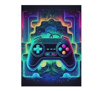Adults 52x38cm/1000pcs Jigsaw Puzzle Neon Gaming Controller Artwork-6 Adult Jigsaw Puzzle Toy Wall Decor For Family Fun Unique Gifts for Birthday And Christmas 52x38cm/1000pcs