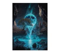 Adults 52x38cm/1000pcs Jigsaw Puzzle Neon Moon Waterfall Oasis Puzzles for Adults Family Games Perfect Decoration for Is Ideal As A Gift 52x38cm/1000pcs