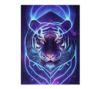 Adults 52x38cm/1000pcs Jigsaw Puzzle Neon Tiger Galaxy Art Adult Jigsaw Puzzle Toy Wall Decor For Family Fun Unique Gifts for Birthday And Christmas 52x38cm/1000pcs