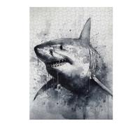 Adults 52x38cm/1000pcs Jigsaw Puzzle Shark Inked Marine Hunter Adult Jigsaw Puzzle Relax Games Hand Speed Race Parent-child Interaction 52x38cm/1000pcs