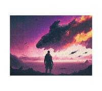 Adults 52x38cm/1000pcs Jigsaw Puzzle Space Odyssey A Burning Ship Teenagers Puzzles Toy Wall Decor Pattern Assembly Parent-child Interaction 52x38cm/1000pcs