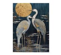Adults 52x38cm/1000pcs Jigsaw Puzzle Two Herons Under The Moon Puzzle for Adults Relaxing Games But Fun And Humorous Parent-child Interaction 52x38cm/1000pcs