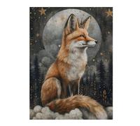 Adults 52x38cm/1000pcs Jigsaw Puzzle Whimsical Red Fox Artwork Puzzles for Adults Family Games Perfect Decoration for Is Ideal As A Gift 52x38cm/1000pcs