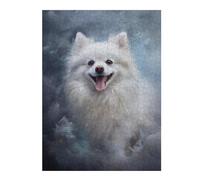 Adults 52x38cm/1000pcs Jigsaw Puzzle White Pomeranian Dog Adult Jigsaw Relaxing Games Enhance Memory Unique Gifts for Birthday And Christmas 52x38cm/1000pcs