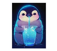 Adults 52x38cm/1000pcsJigsaw Puzzle Cute Penguin Drinking Adult Jigsaw Puzzle Relax Games Hand Speed Race Parent-child Interaction 52x38cm/1000pcs