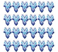 Adults 70s Pop Poncho - Pack of 24 - Silver Poncho with Dark and Light Blue Stripes - Adults 1970s Music Fancy Dress Costume