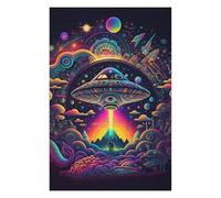 Adults 75x50cm/1000pcs Jigsaw Puzzle Alien Spaceship Arrival Puzzle for Adults Relaxing Games But Fun And Humorous Parent-child Interaction 75x50cm/1000pcs