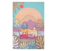 Adults 75x50cm/1000pcs Jigsaw Puzzle Camper Van Sunset Journey Puzzle for Adults Relaxing Games But Fun And Humorous Parent-child Interaction 75x50cm/1000pcs