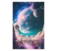 Adults 75x50cm/1000pcs Jigsaw Puzzle City Under Celestial Dreamscape Puzzle for Adults Relaxing Games But Fun And Humorous Parent-child Interaction 75x50cm/1000pcs