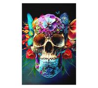 Adults 75x50cm/1000pcs Jigsaw Puzzle Colorful Floral Skull Artwork-2 Puzzle for Adults Relaxing Games But Fun And Humorous Parent-child Interaction 75x50cm/1000pcs