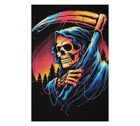 Adults 75x50cm/1000pcs Jigsaw Puzzle Colorful Grim Reaper Artwork Puzzle for Adults Relaxing Games But Fun And Humorous Parent-child Interaction 75x50cm/1000pcs