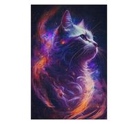 Adults 75x50cm/1000pcs Jigsaw Puzzle Cosmic Cat Portrait-18 Teenagers Puzzles Toy Wall Decor Pattern Assembly Parent-child Interaction 75x50cm/1000pcs