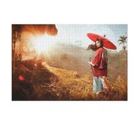 Adults 75x50cm/1000pcs Jigsaw Puzzle Japan Samurai Girl Nature Jigsaw for Adults Relax Games Presents for Women Difficult And Challenge 75x50cm/1000pcs