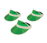Adults 80s Retro Style Neon Sun Visors Unisex Mens Womens Plastic Golf Visor Headband Cap for Poker Party Tennis UV Protection Hat Green-3