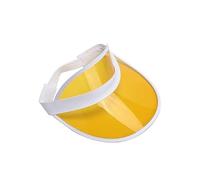 Adults 80s Retro Style Neon Sun Visors Unisex Mens Womens Plastic Golf Visor Headband Cap for Poker Party Tennis UV Protection Hat Yellow