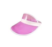 Adults 80s Retro Style Sun Visor Hat Unisex Mens Womens Plastic Golf Visors Headband Cap for Poker Party Tennis UV Protection HatsPink