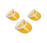 Adults 80s Retro Style Sun Visor Hat Unisex Mens Womens Plastic Golf Visors Headband Cap for Poker Party Tennis UV Protection HatsYellow-3