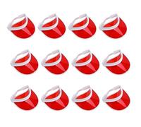 Adults 80s Retro Style Sun Visor Hat Unisex Mens Womens Plastic Golf Visors Headband Cap for Poker Party Tennis UV Protection HatsRed-12