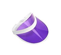 Adults 80s Retro Style Sun Visor Hat Unisex Mens Womens Plastic Golf Visors Headband Cap for Poker Party Tennis UV Protection HatsPurple